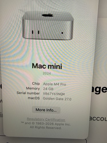 Apple mac mini pro 24gb - m4, ram